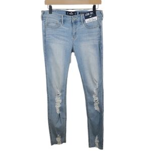 🆕️Hollister Low-Rise Super Skinny Raw Hem Distressed Jeans 7R